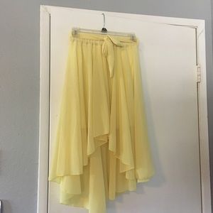 High Low Flowy Yellow Skirt